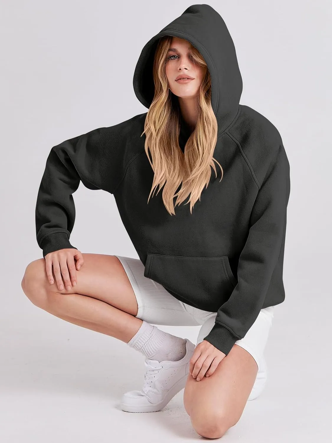ANRABESS Women Hoodies Oversized Fleece Long Sleeve Comfy Casual Basic Pullover Sweatshirts 2025 Fall Outfits Y2K Clothes