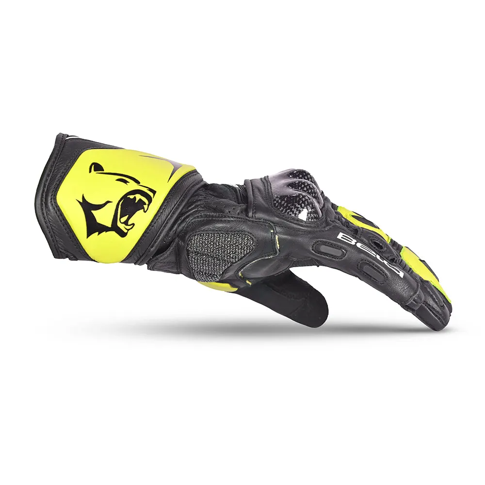 Bela Rocket Long  Racing Gloves  Black Yellow Flouro