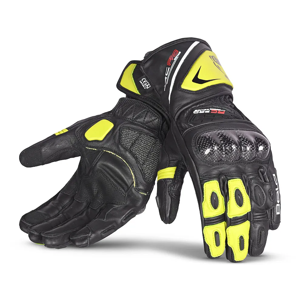 Bela Rocket Long  Racing Gloves  Black Yellow Flouro