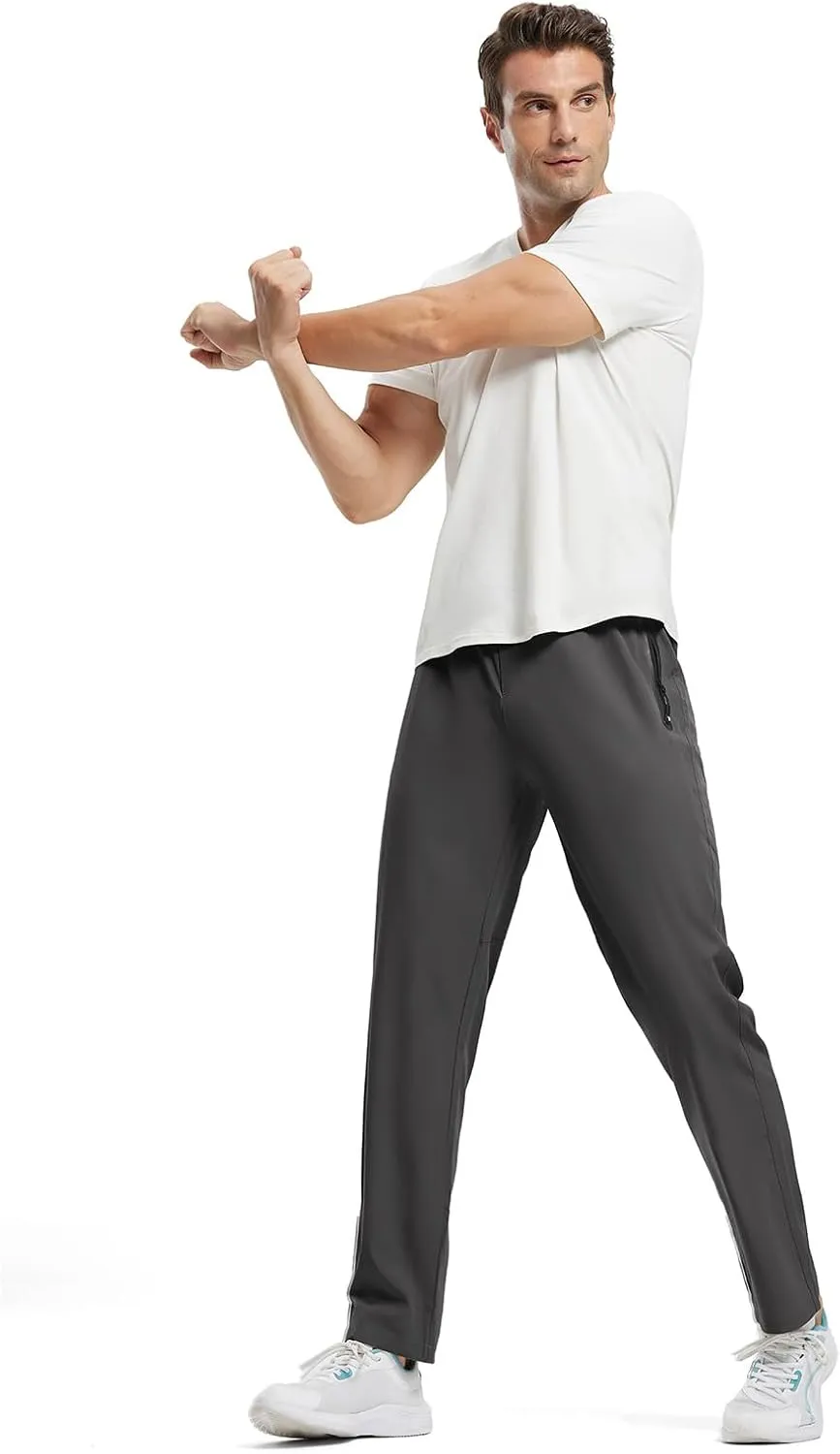 BGOWATU Men's Sweatpants Zipper Pockets Lightweight Exercise Pants Running Workout Sports
