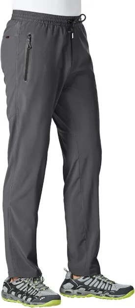BGOWATU Men's Sweatpants Zipper Pockets Lightweight Exercise Pants Running Workout Sports