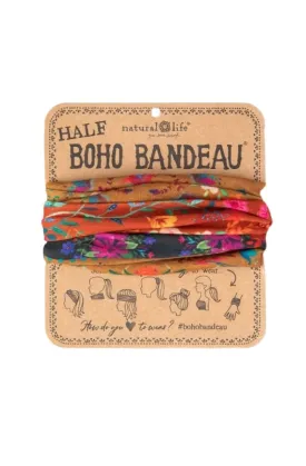 Boho Bandeau Half Rust/ Tan Borders