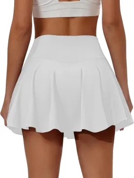 Buauty Women's Tennis Skirt Pleated Golf Skirts with Pockets Shorts Athletic Skort for Pickleball Sports Outfits
