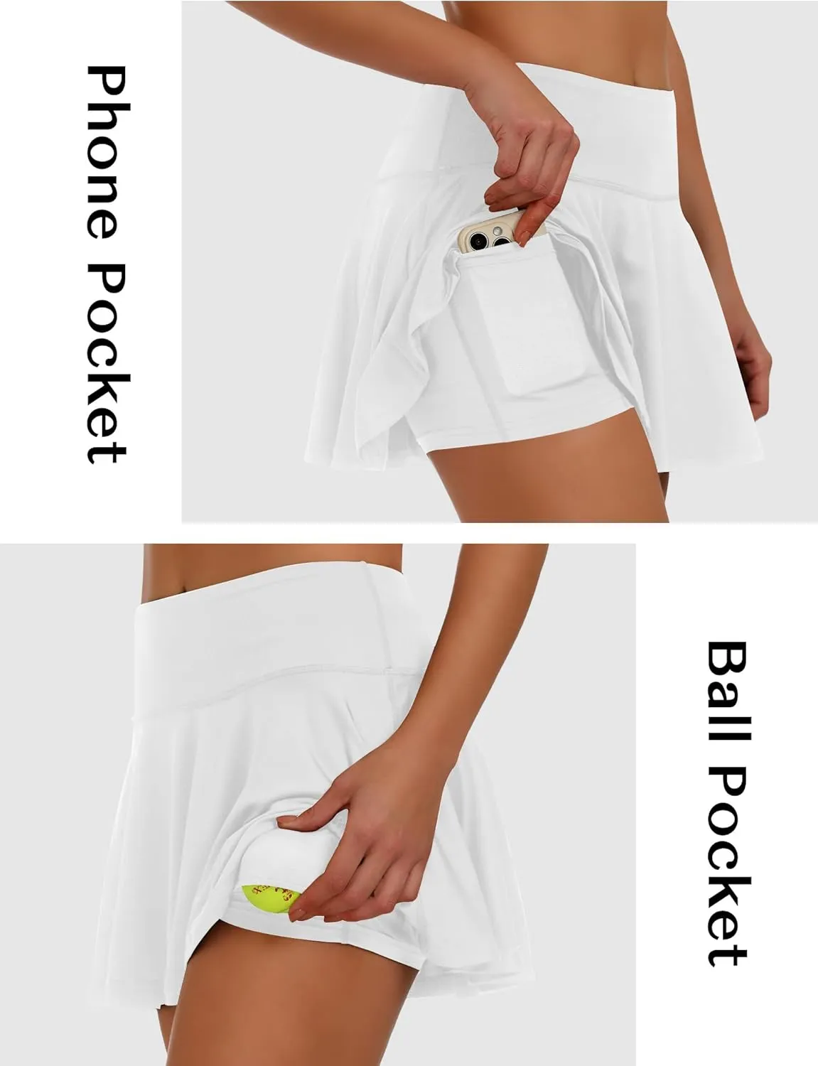 Buauty Women's Tennis Skirt Pleated Golf Skirts with Pockets Shorts Athletic Skort for Pickleball Sports Outfits