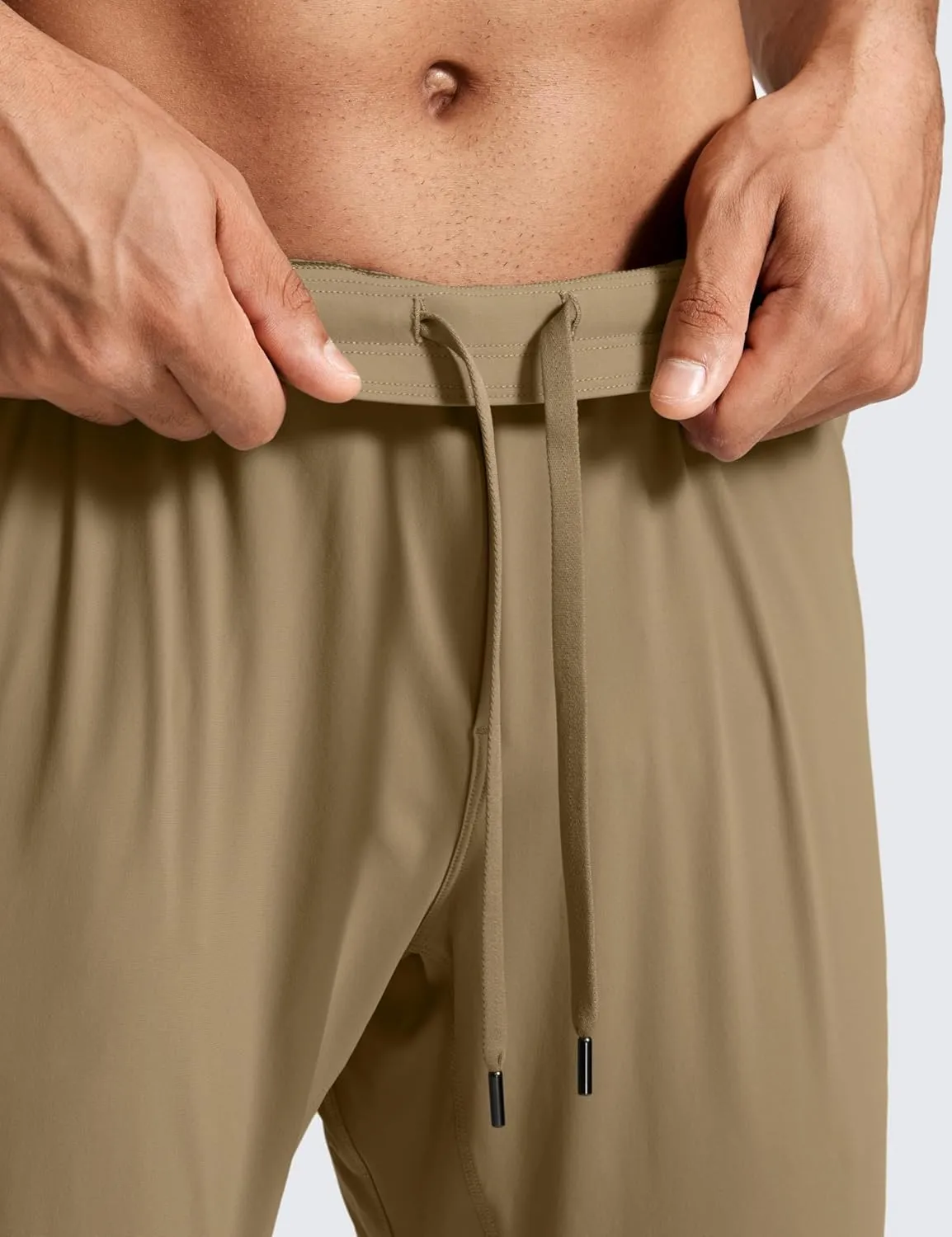 CRZ YOGA Athletic Joggers for Men - 31" Lightweight Running Training Pants with Zip Pockets and Ankle Zippers