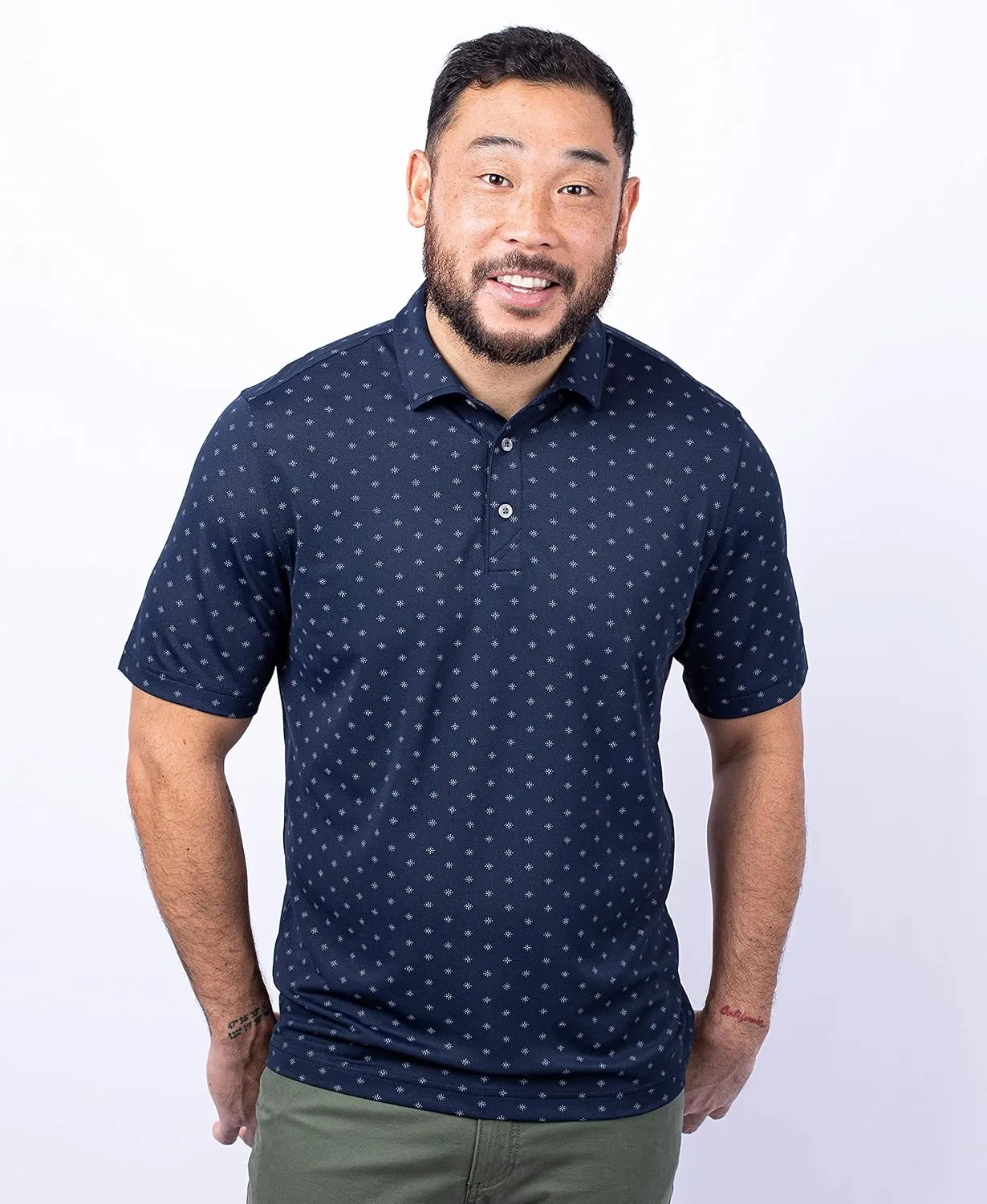 Cutter & Buck Virtue Eco Pique Tile Print Recycled Mens Polo