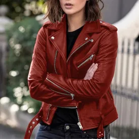 Faux Leather Long Sleeve Zipper Plus Size Fall Winter Jacket