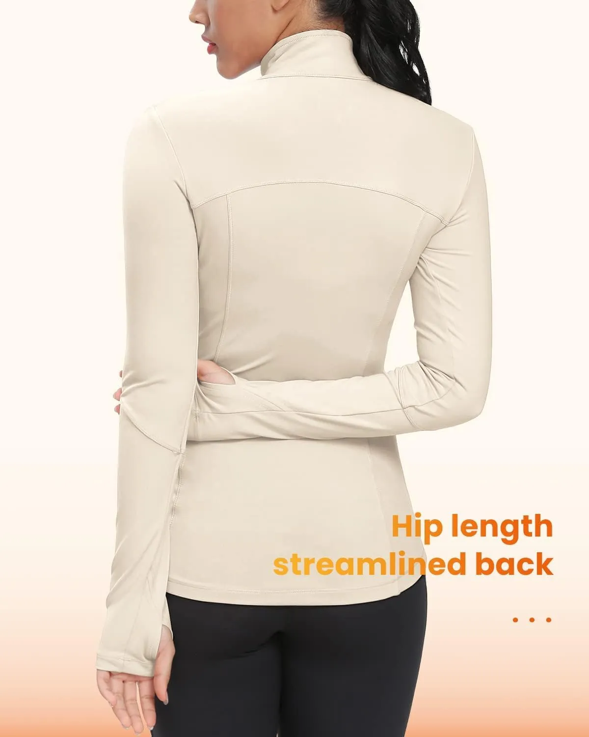 GYM RAINBOW Workout Jackets for Women, Full Zip Slim Fit Lightweight Athletic Running Sports Track Jacket with Pockets