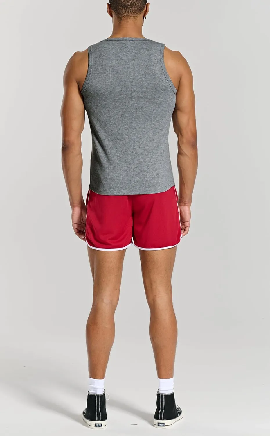 Men's Essential Slim Fit Ribbed Workout Tank Tops Sleeveless Gym Shirts