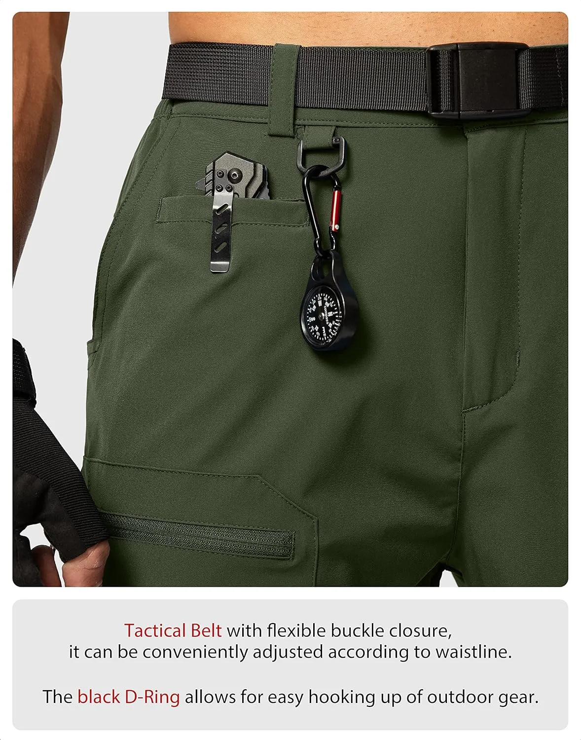 Men's Hiking Cargo Shorts Stretch Quick Dry Outdoor Tactical Shorts for Men with Multi Pocket for Fishing Casual