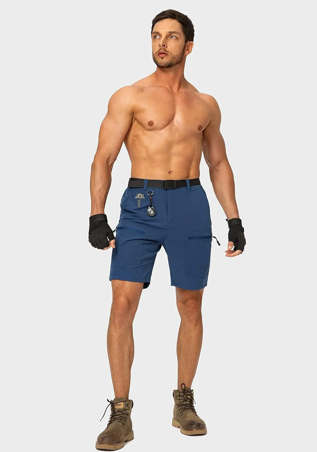 Men's Hiking Cargo Shorts Stretch Quick Dry Outdoor Tactical Shorts for Men with Multi Pocket for Fishing Casual