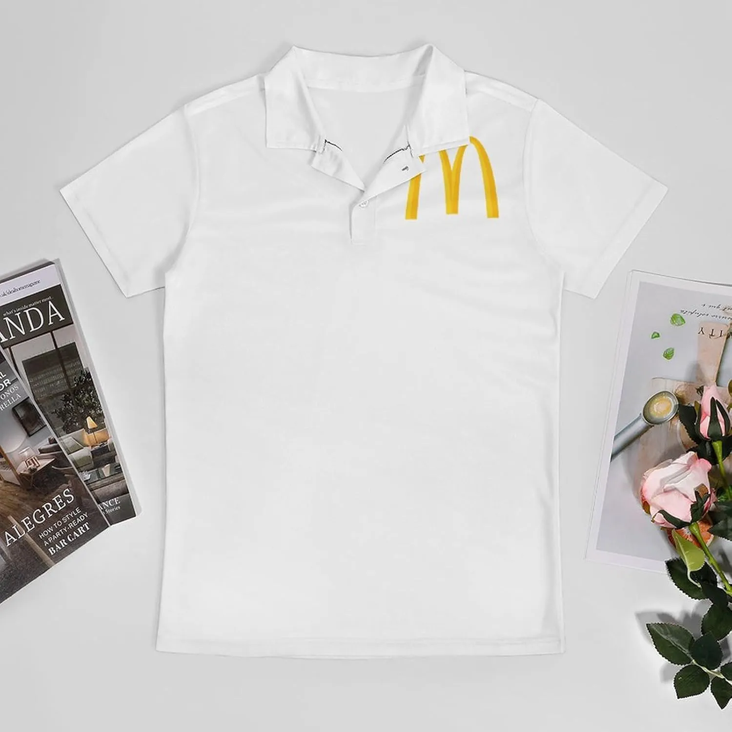Men's Logo Polo T Shirt Short Sleeve T-Shirts for Men Teens Boys Round Neck Tshirt Merch Work Daily Clothes Uniform Tops