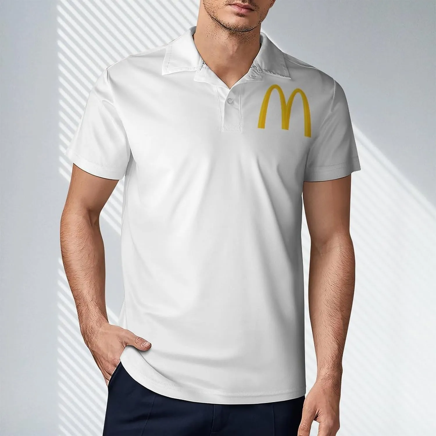 Men's Logo Polo T Shirt Short Sleeve T-Shirts for Men Teens Boys Round Neck Tshirt Merch Work Daily Clothes Uniform Tops