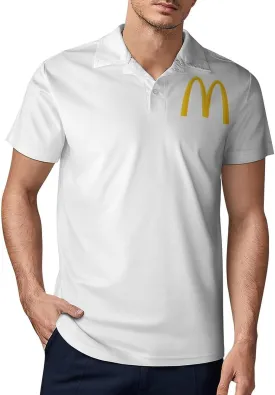 Men's Logo Polo T Shirt Short Sleeve T-Shirts for Men Teens Boys Round Neck Tshirt Merch Work Daily Clothes Uniform Tops