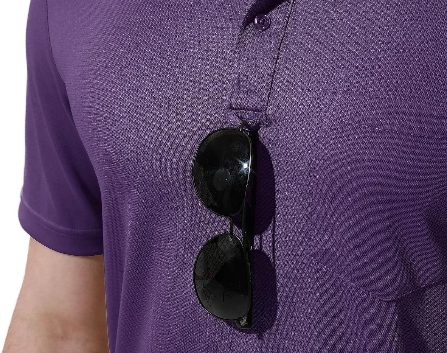 Rdruko Men's Polo Shirts Short Sleeve Quick Dry Outdoor Golf Sports Shirts with Pocket