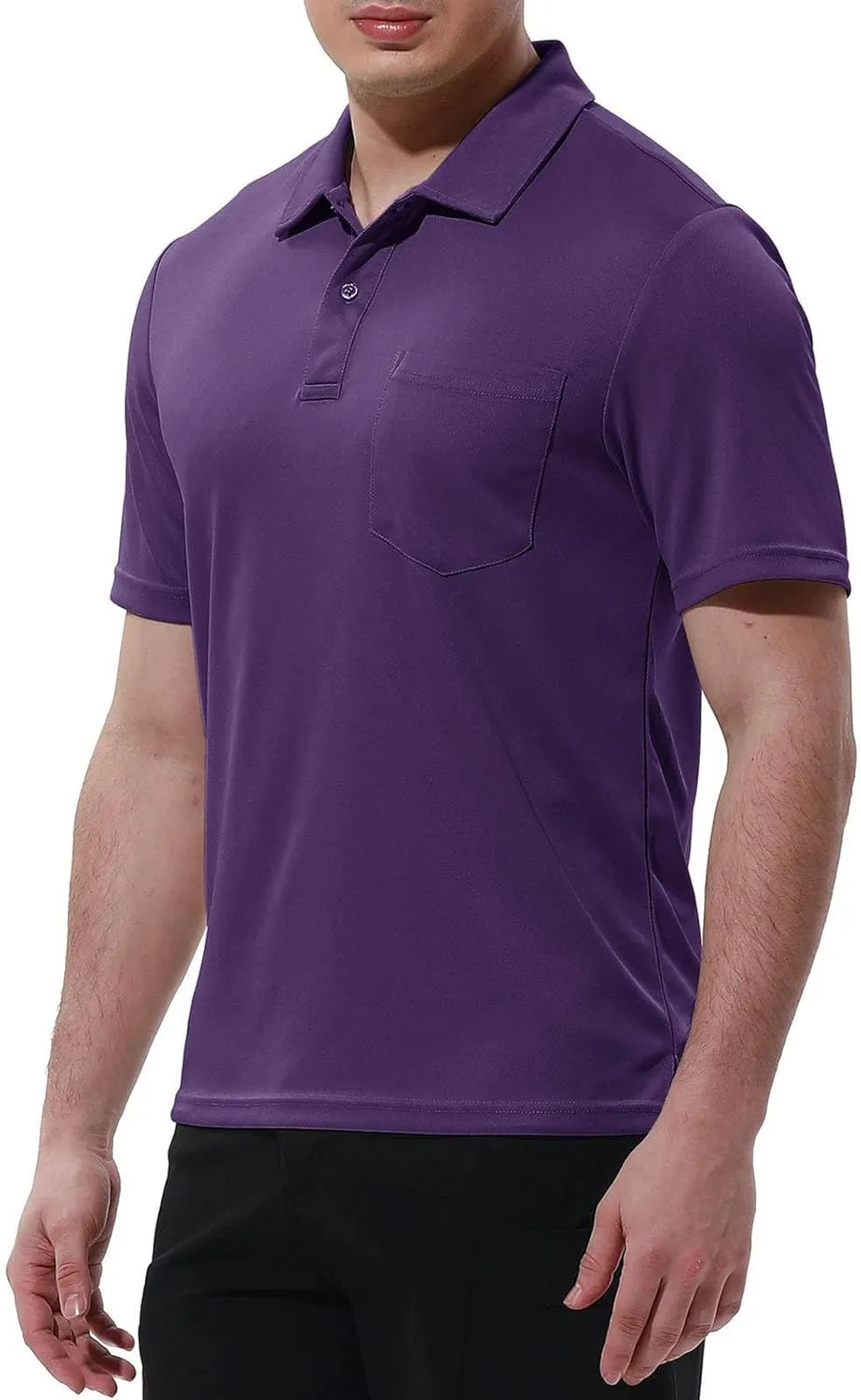 Rdruko Men's Polo Shirts Short Sleeve Quick Dry Outdoor Golf Sports Shirts with Pocket