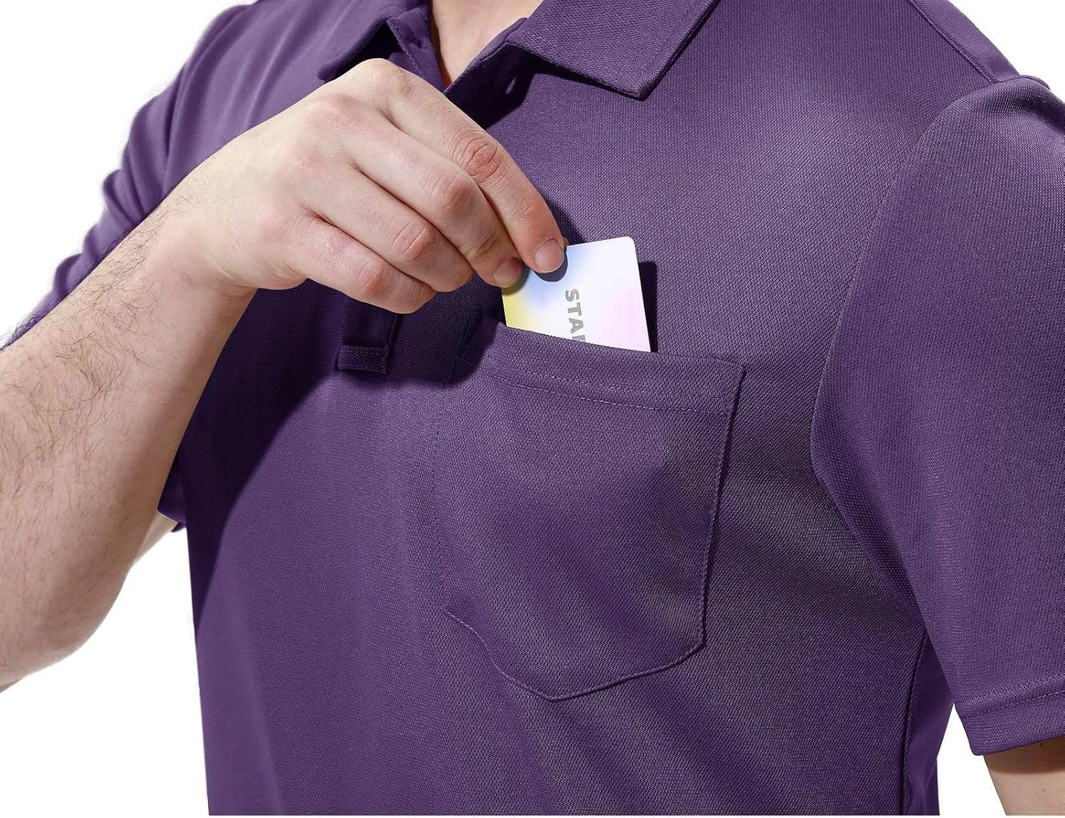 Rdruko Men's Polo Shirts Short Sleeve Quick Dry Outdoor Golf Sports Shirts with Pocket