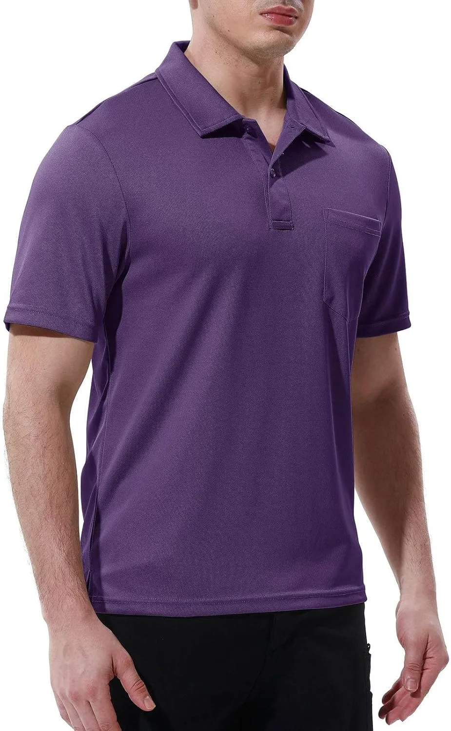 Rdruko Men's Polo Shirts Short Sleeve Quick Dry Outdoor Golf Sports Shirts with Pocket