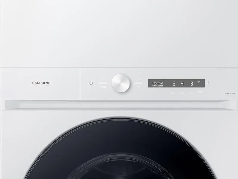 Samsung WH46DBH100EW Bespoke 4.6 cu. ft. AI Laundry Hub™ Large Capacity Single Unit Washer with Steam Wash and 7.6 cu. ft. Electric Dryer in White