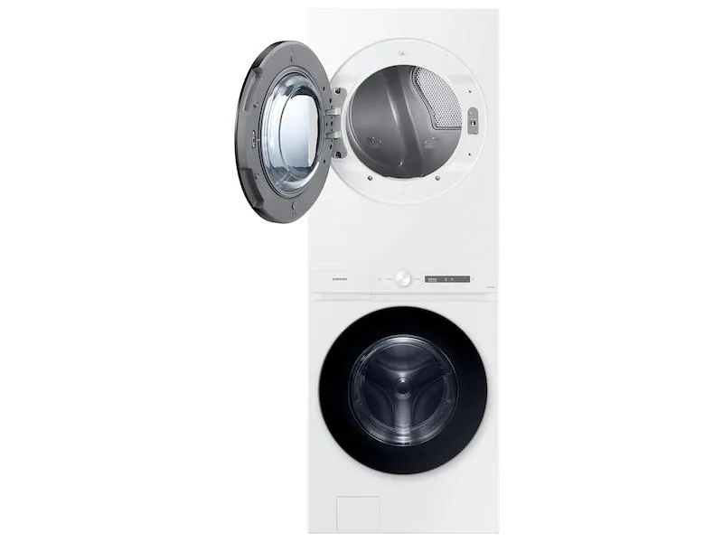 Samsung WH46DBH100EW Bespoke 4.6 cu. ft. AI Laundry Hub™ Large Capacity Single Unit Washer with Steam Wash and 7.6 cu. ft. Electric Dryer in White
