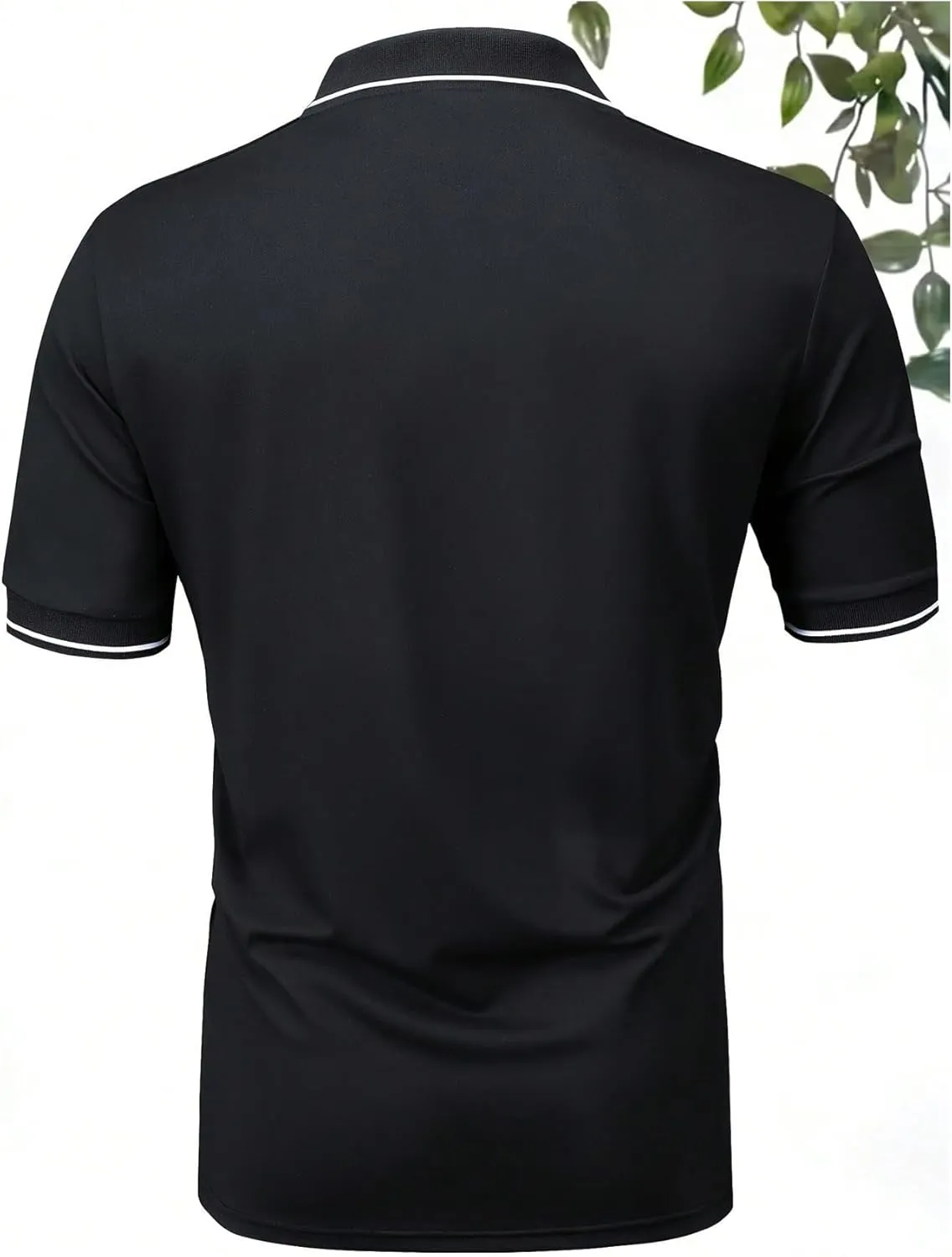 SOLY HUX Men's Short Sleeve Golf Shirts 2 Packs Button Front Collar Work Business T-Shirts