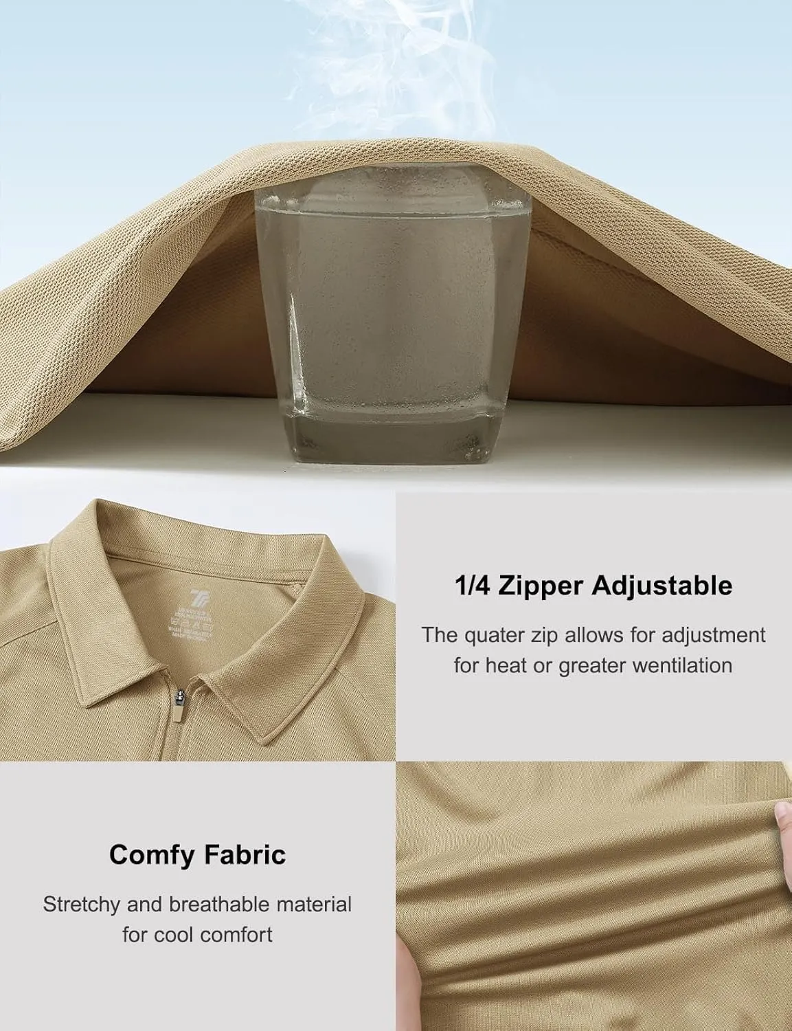 TBMPOY Men's Polo Shirts with Pocket Short Sleeve Quick Dry Casual Sports Outdoor Golf Shirt