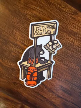 Used Hiking Gear 4 Sale Sticker