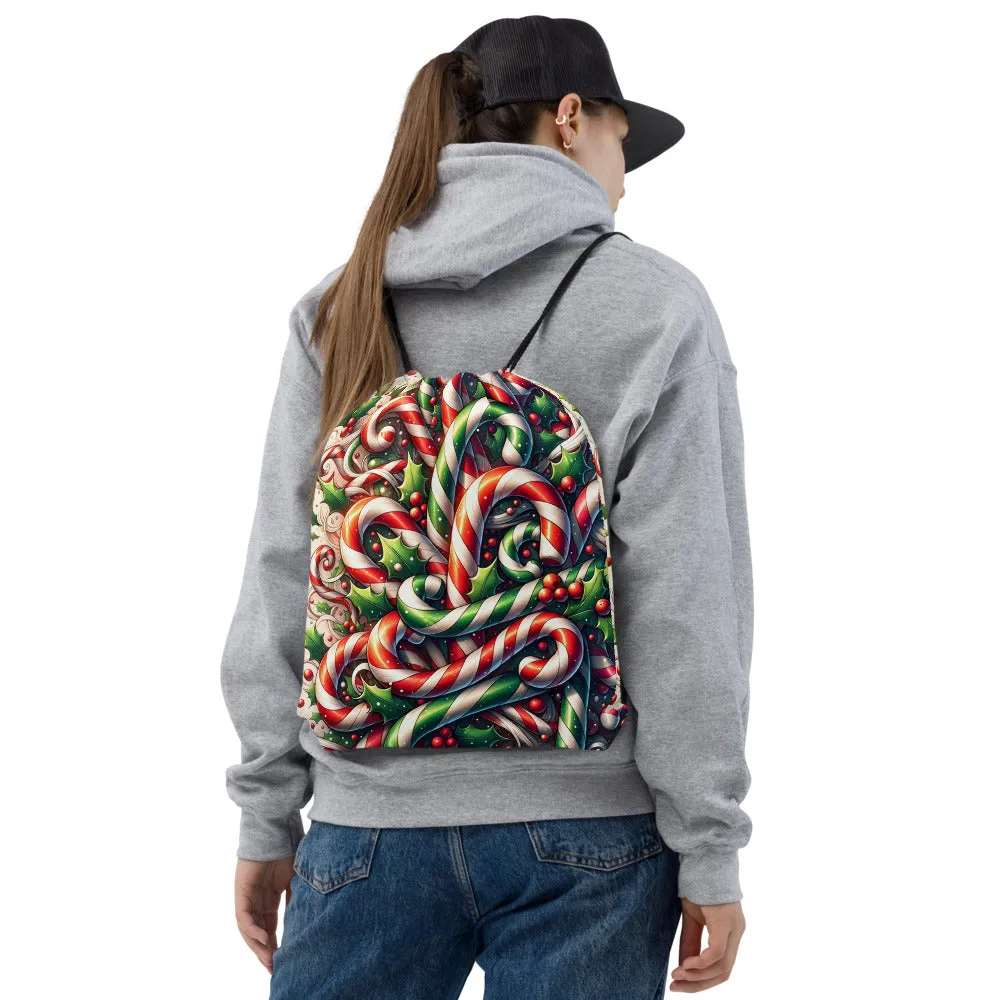 Whimsical Winter Wear Drawstring Bag