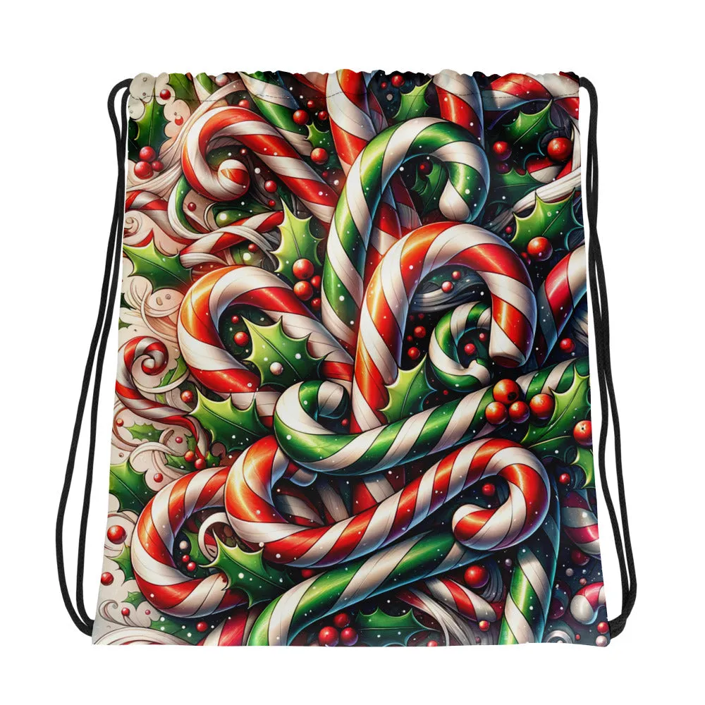 Whimsical Winter Wear Drawstring Bag