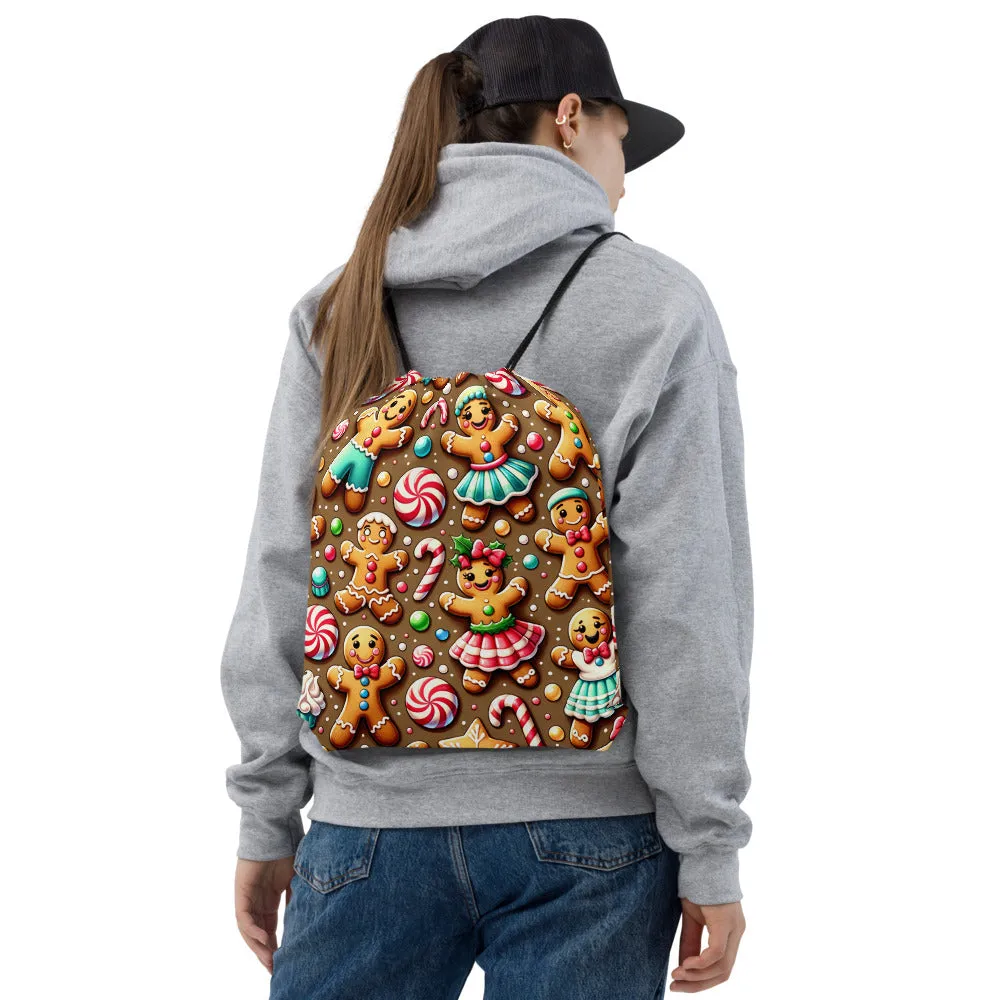 Whimsical Winter Wear Drawstring Bag