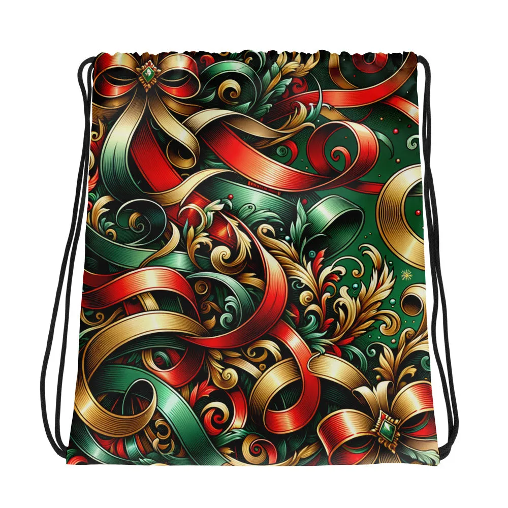 Whimsical Winter Wear Drawstring Bag