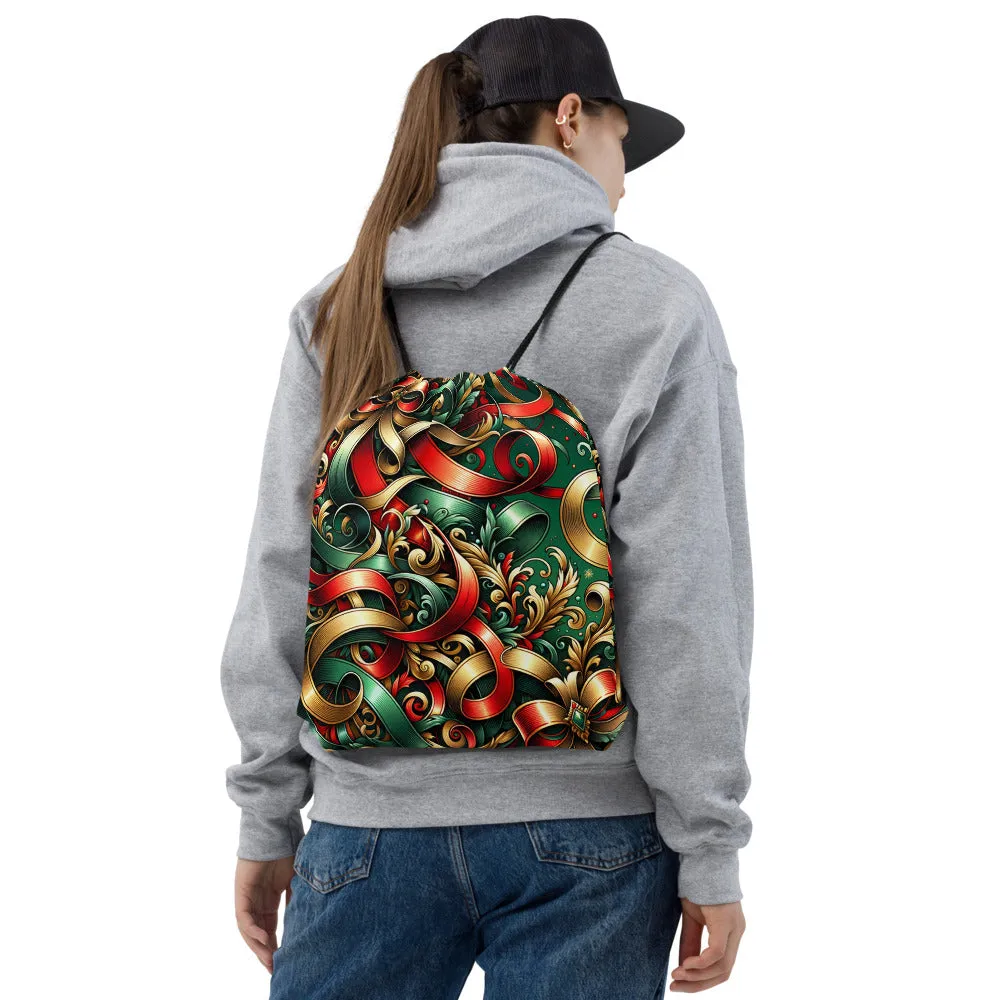 Whimsical Winter Wear Drawstring Bag