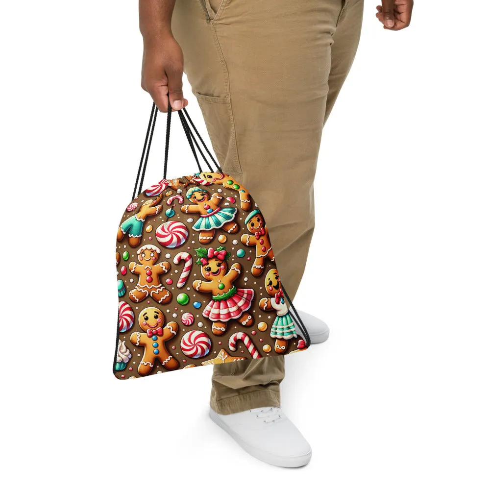 Whimsical Winter Wear Drawstring Bag