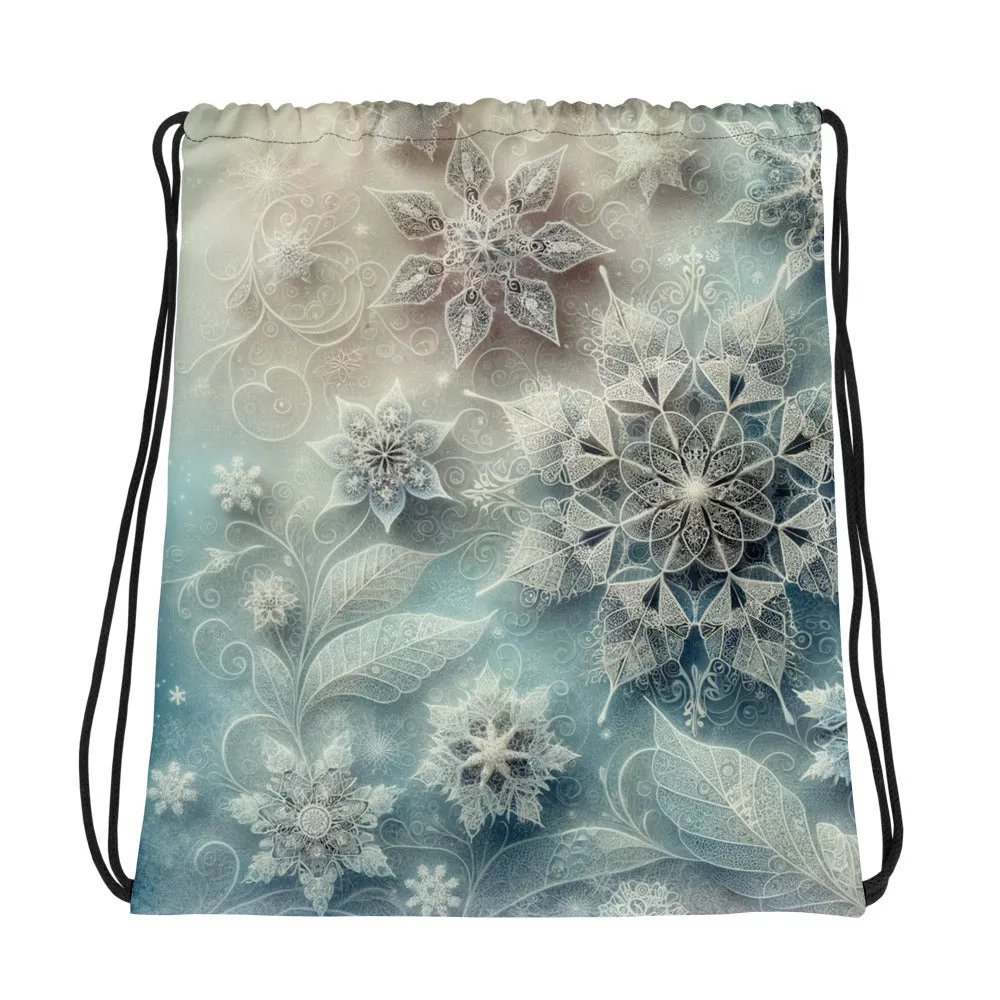 Whimsical Winter Wear Drawstring Bag