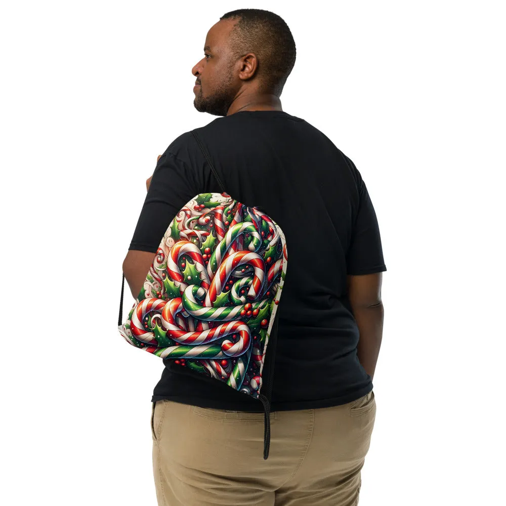 Whimsical Winter Wear Drawstring Bag