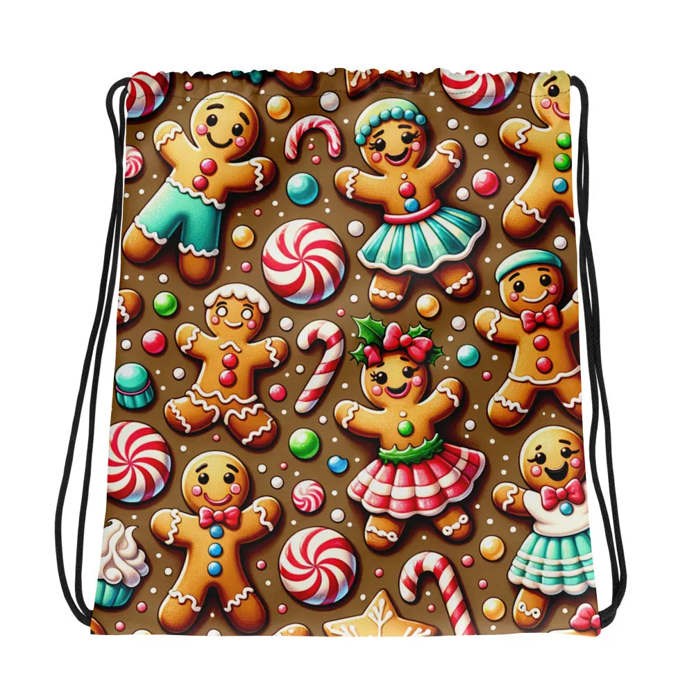 Whimsical Winter Wear Drawstring Bag