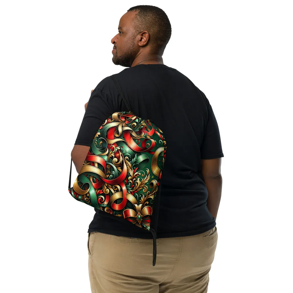 Whimsical Winter Wear Drawstring Bag
