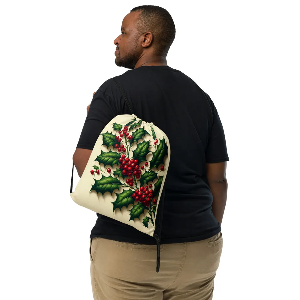 Whimsical Winter Wear Drawstring Bag