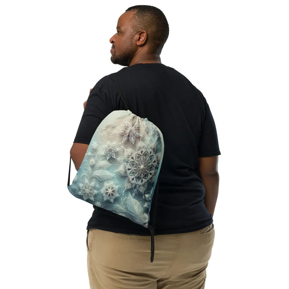 Whimsical Winter Wear Drawstring Bag