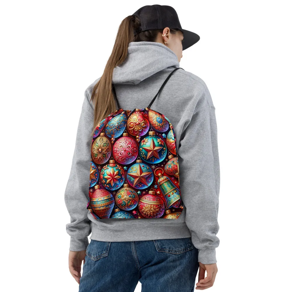 Whimsical Winter Wear Drawstring Bag