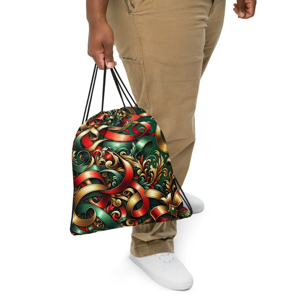 Whimsical Winter Wear Drawstring Bag