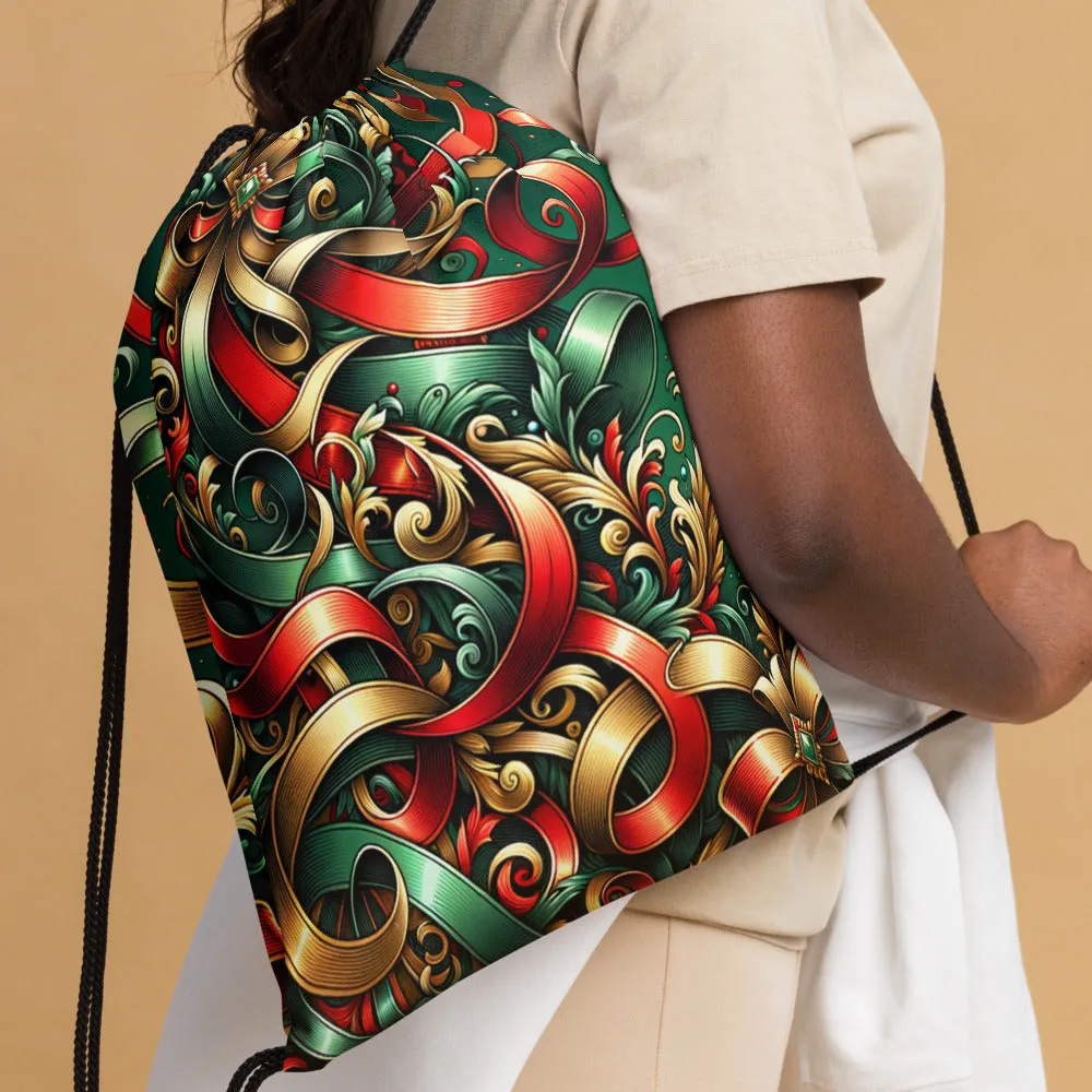Whimsical Winter Wear Drawstring Bag