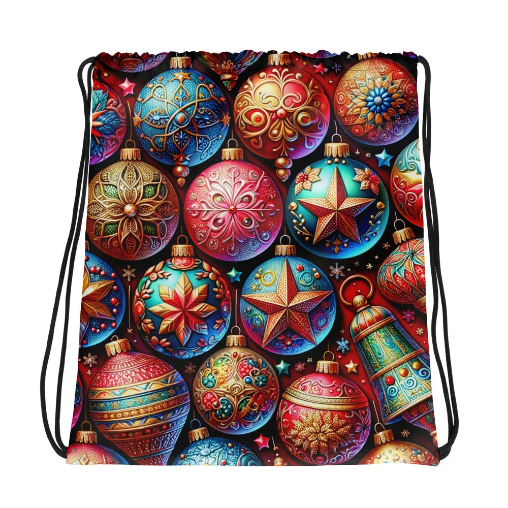Whimsical Winter Wear Drawstring Bag