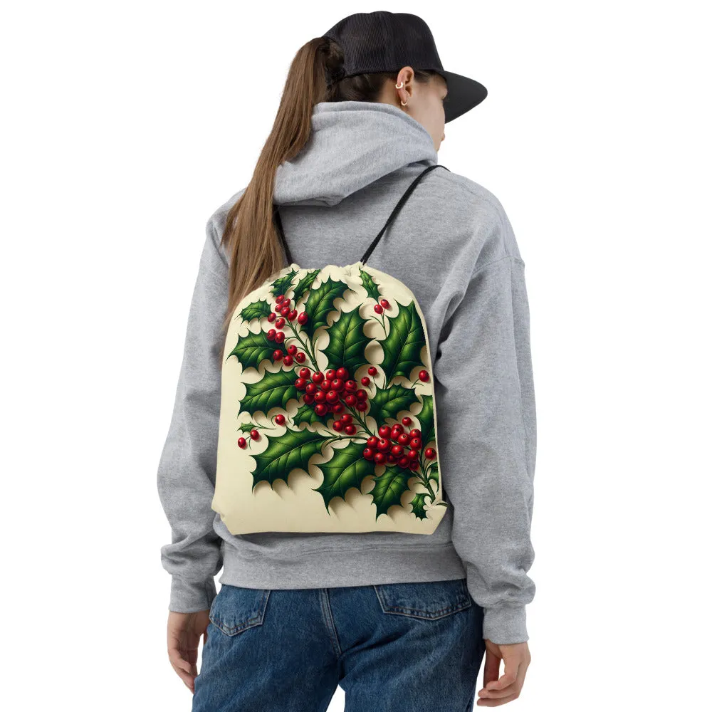 Whimsical Winter Wear Drawstring Bag