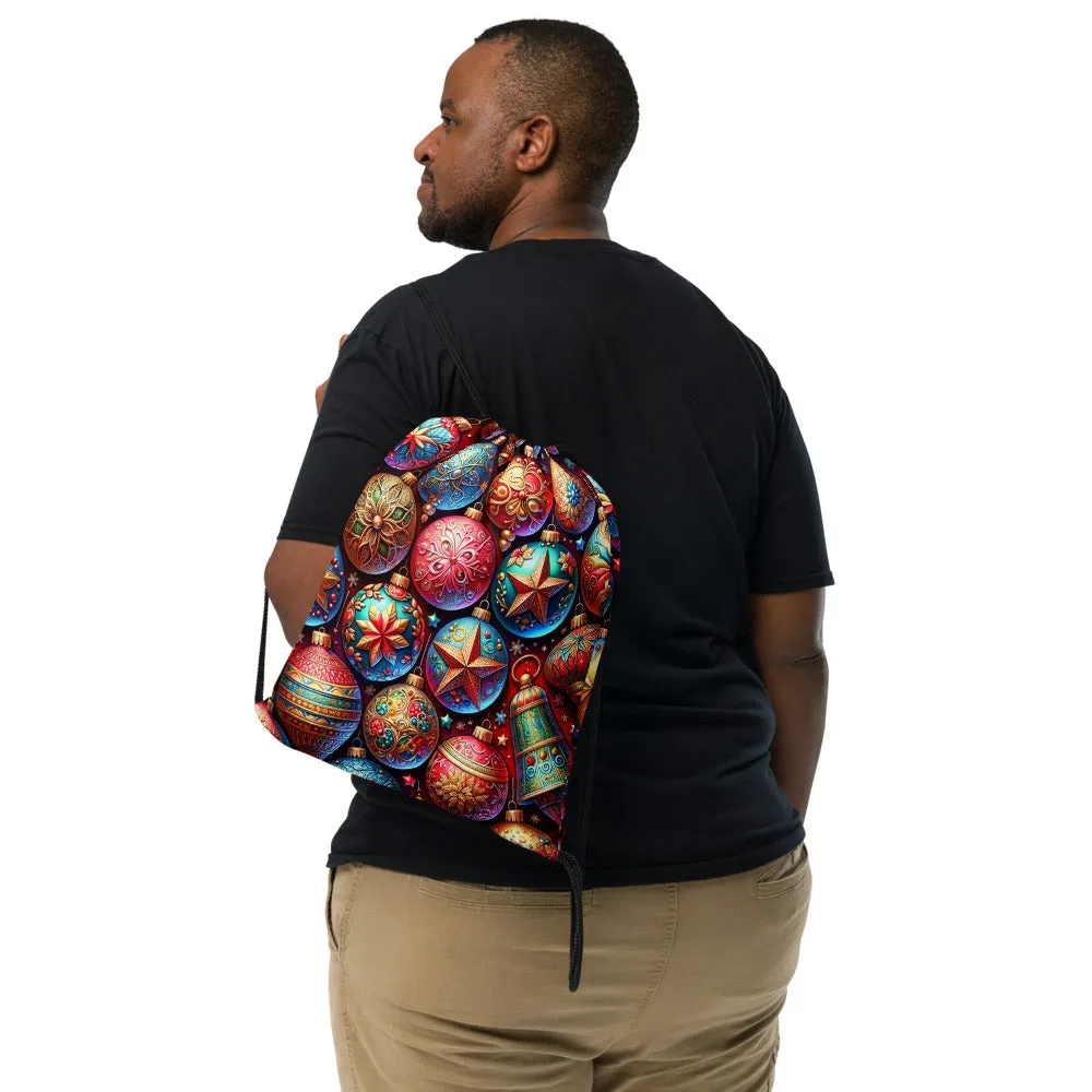 Whimsical Winter Wear Drawstring Bag