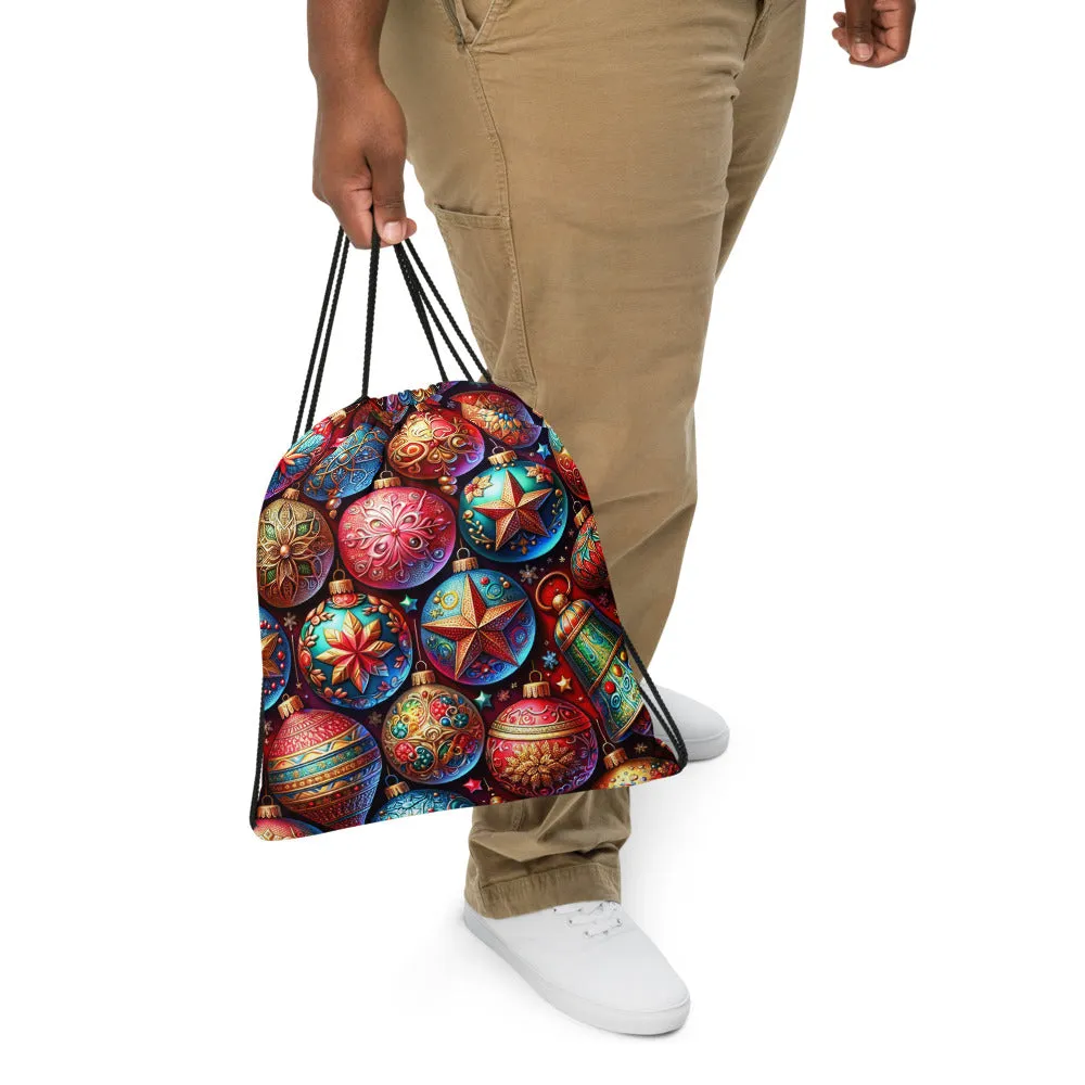Whimsical Winter Wear Drawstring Bag