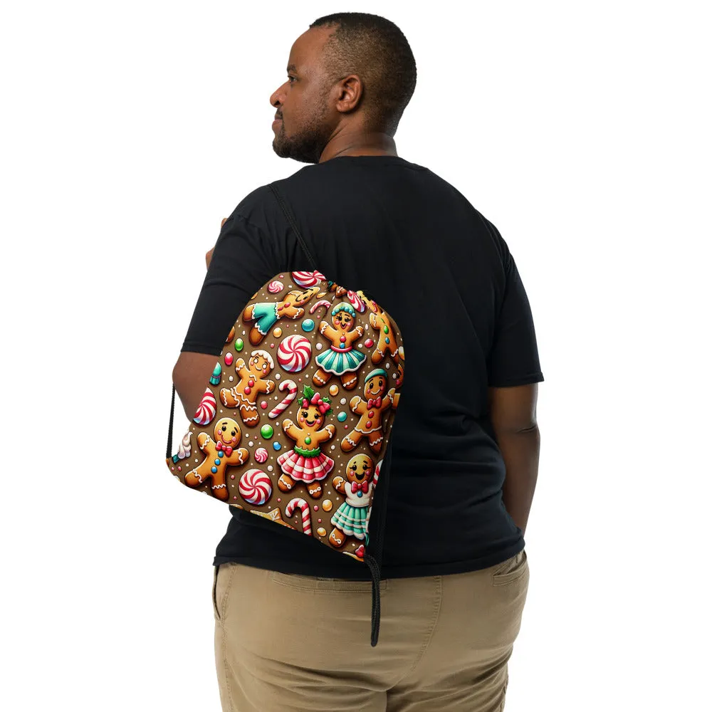 Whimsical Winter Wear Drawstring Bag