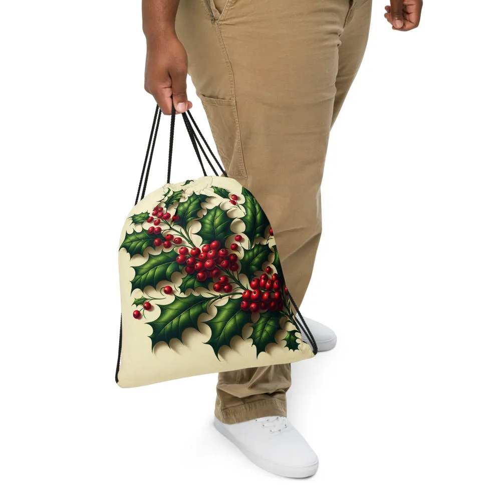 Whimsical Winter Wear Drawstring Bag