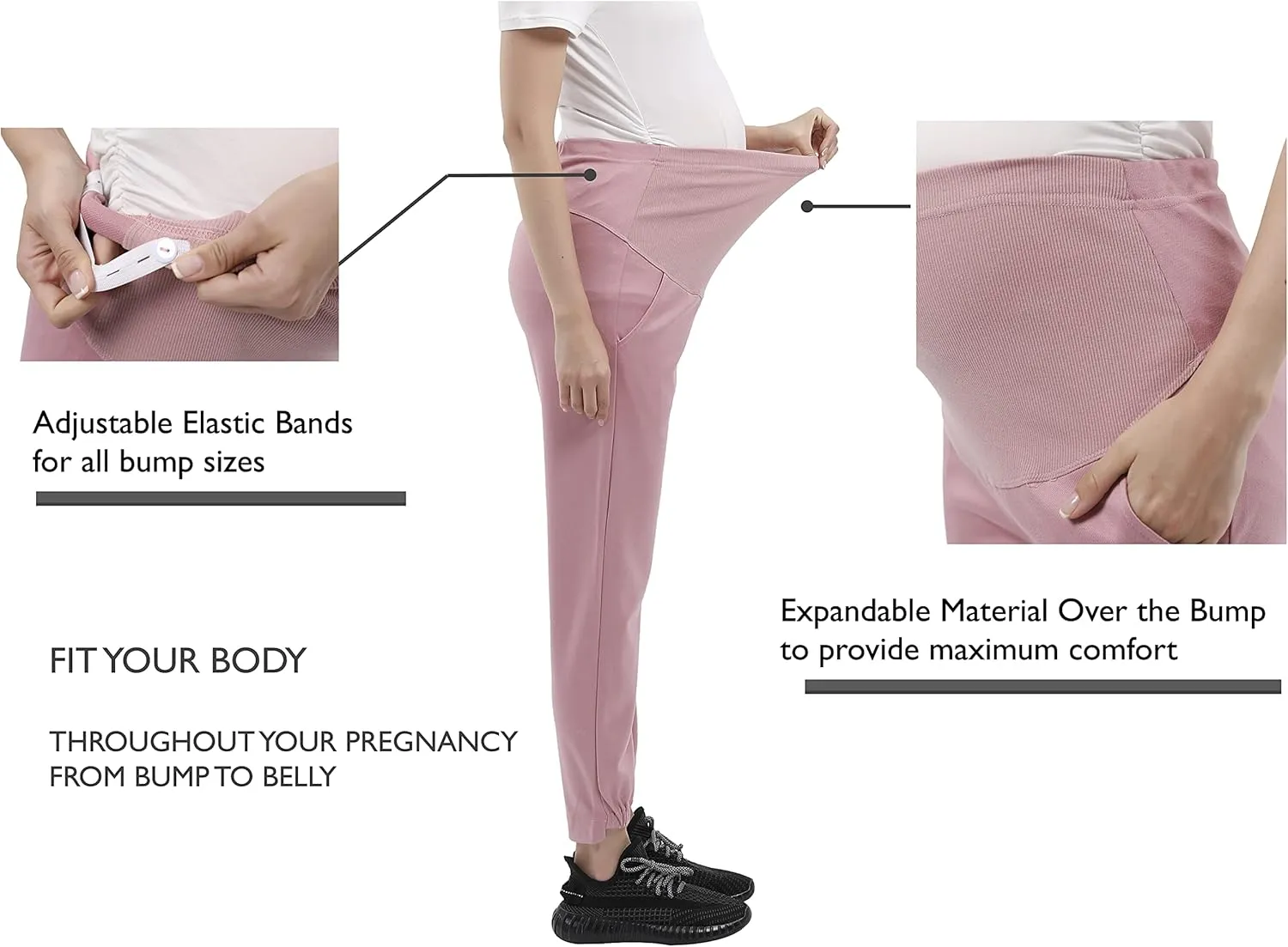 Women's Maternity Joggers Pregnant Sweatpants Pants Casual Lounge Over Belly Gym