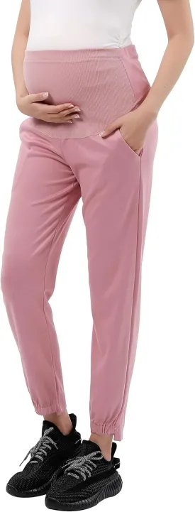 Women's Maternity Joggers Pregnant Sweatpants Pants Casual Lounge Over Belly Gym